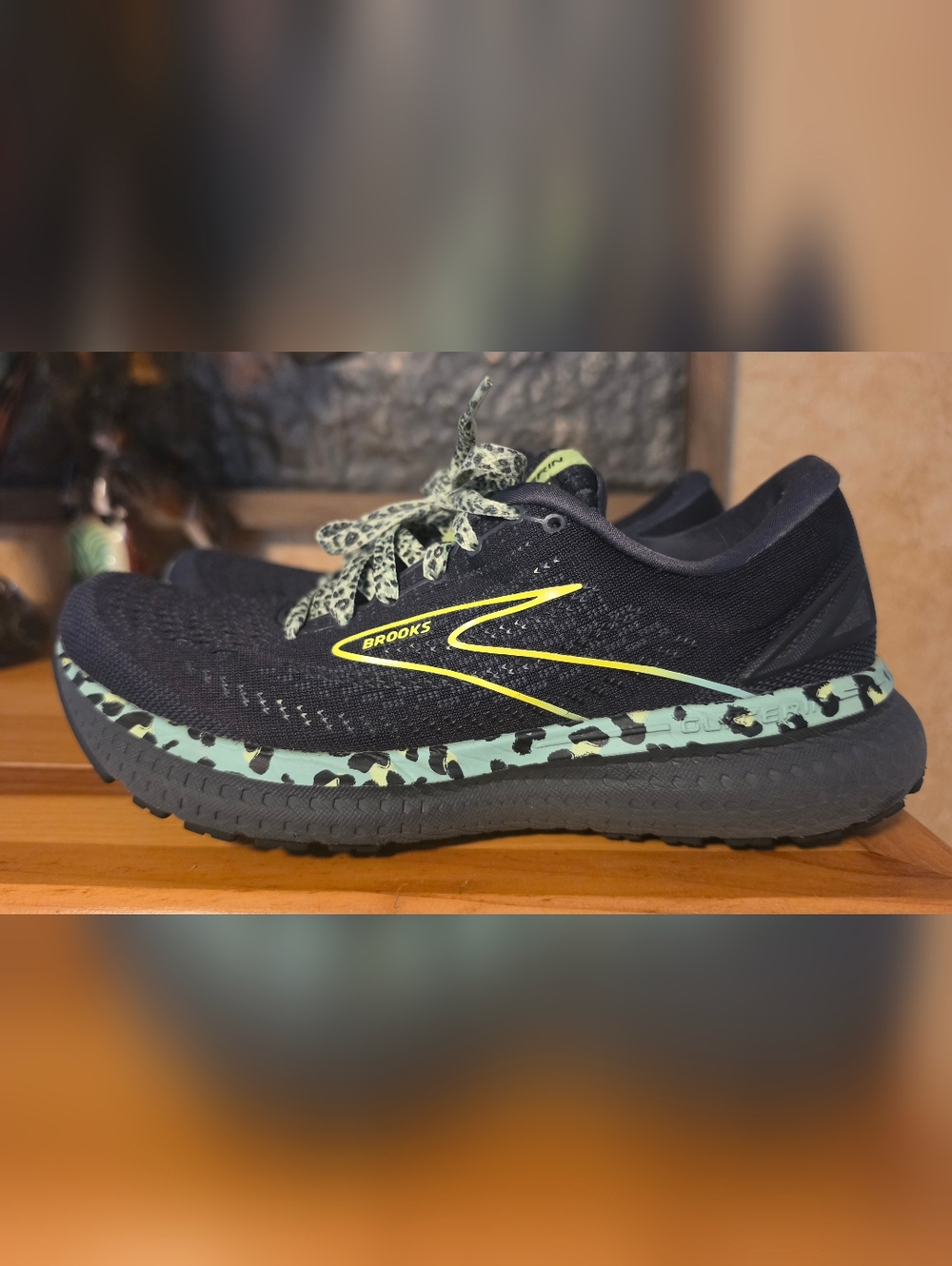 Brooks Women's Black Neon Yellow & Mint Athletic Running Shoes